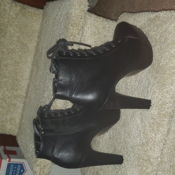 Platform Granny Boots Black Wild Diva 7 1/2 - Picture 7 of 8